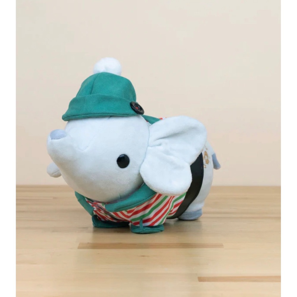 Cute Elephant Plush Toy Christmas Hat Scarf Outfit Stuffed Animal Gift‎ - Picture 2 of 9